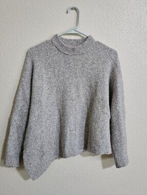 Allsaints Acemetrical Cozy Grey Mock Neck Women’s Sweater
